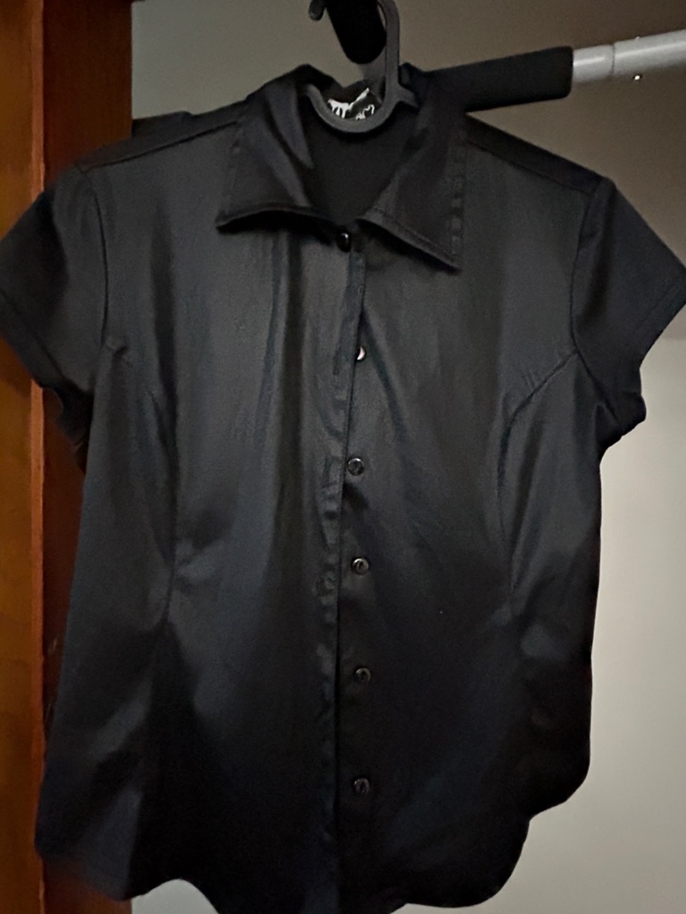 Black Short-Sleeve Button-Up Shirt - Classic Men's Shirt